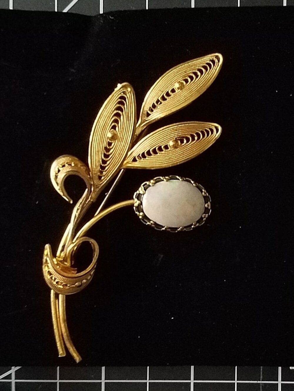 Vintage West Germany Opalite Floral Brooch